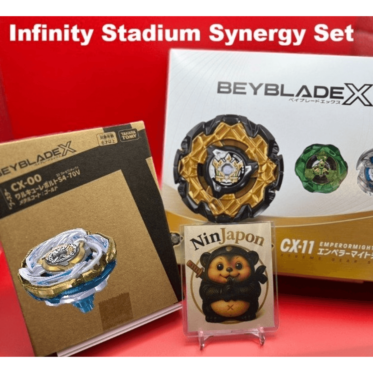 BEYBLADE X Valkyrie Volt S4-70V Metal Coat Gold & CX-11 Emperor Might Deck Set